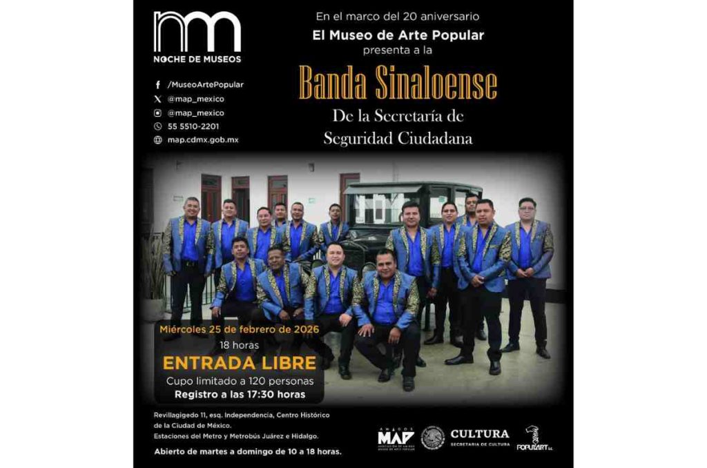 Museo de Arte Popular celebra 20 años con Banda Sinaloense en Noche de Museos