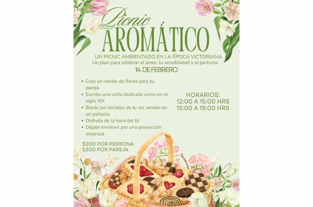 Picnic Aromático en el MUPE: un plan romántico para este 14 de febrero una experiencia victoriana