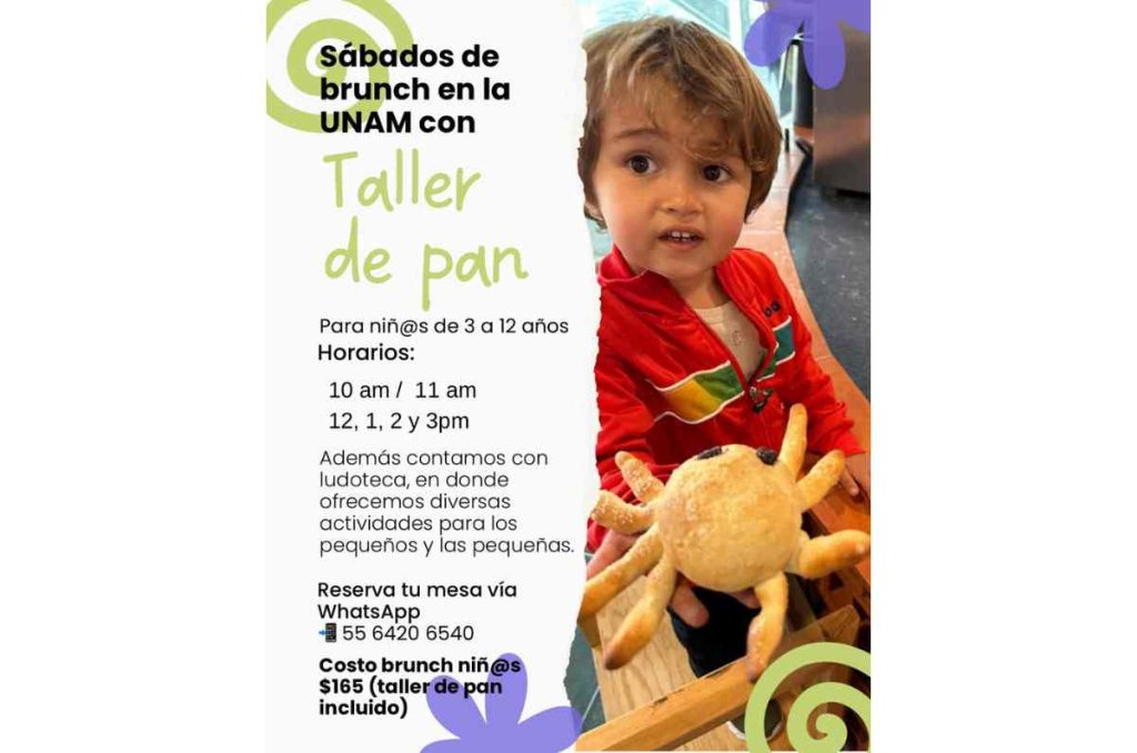 Sábados de brunch con taller de pan para niños en la UNAM