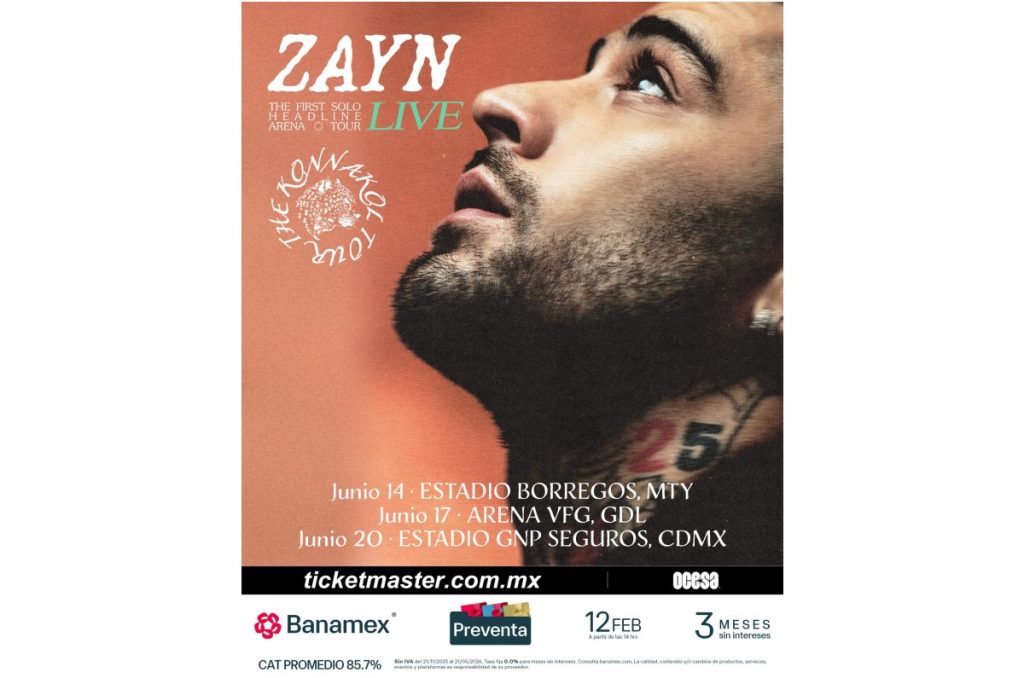 Zayn Malik concierto México 2026 Estadio GNP Seguros boletos preventa y precios