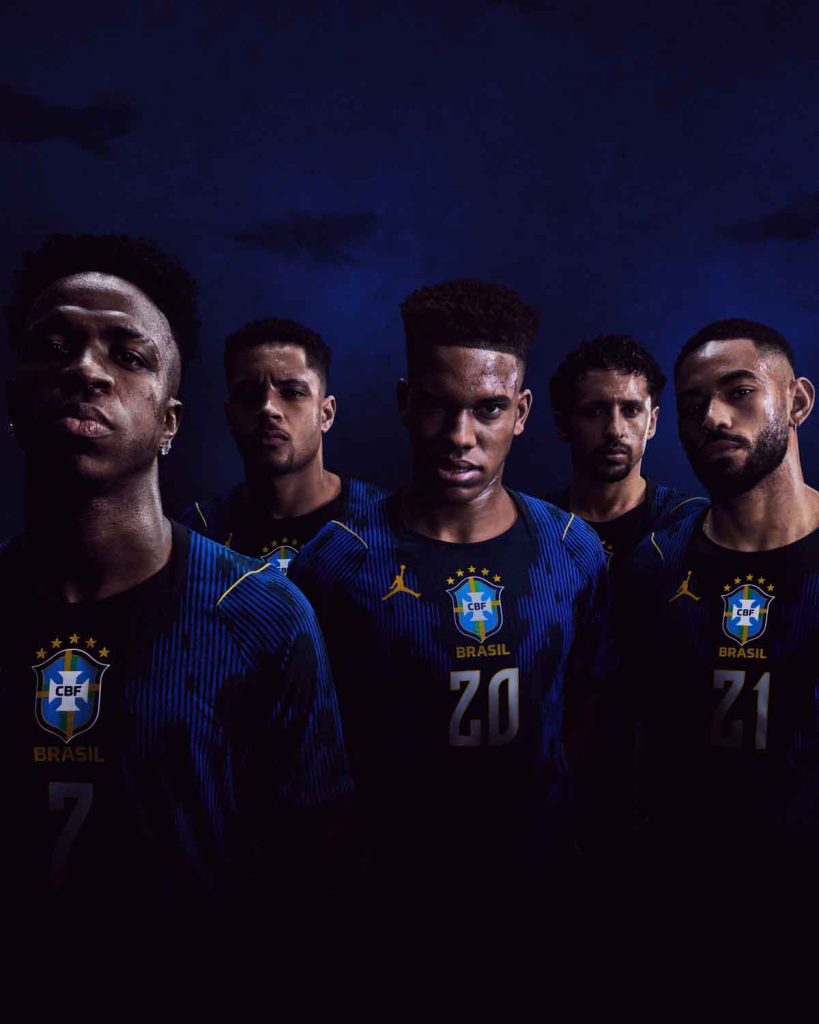 Descubre la primera alianza oficial entre Jordan Brand y futbol, presentando un uniforme de visitante de Brasil con elephant print