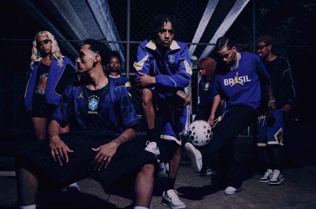 Descubre la primera alianza oficial entre Jordan Brand y futbol, presentando un uniforme de visitante de Brasil con elephant print