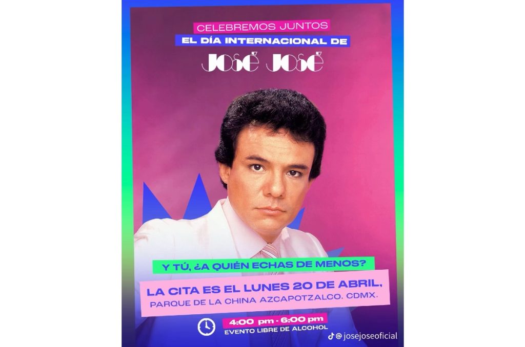 José José día 20 de abril convivencia Parque La China CDMX Azcapotzalco gratis