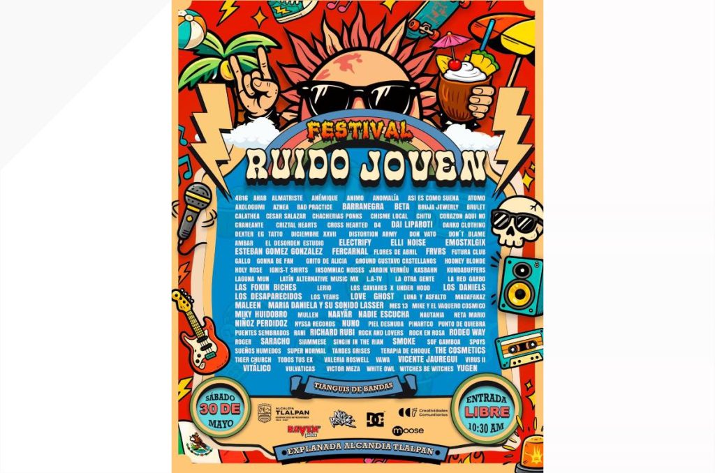 Ruido Joven 3 tianguis de merch de bandas y shows gratis CDMX Alcaldía Tlalpan