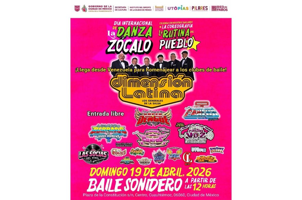 Sonideros en el Zócalo baile masivo gratis La Rutina del Pueblo abril 2026
