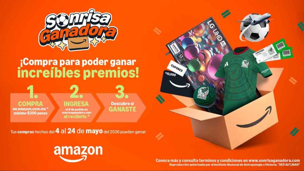Gana uno de los 40,000 premios de Amazon México, desde pantallas hasta un viaje a Pasadena, comprando artículos para la temporada de fútbol.