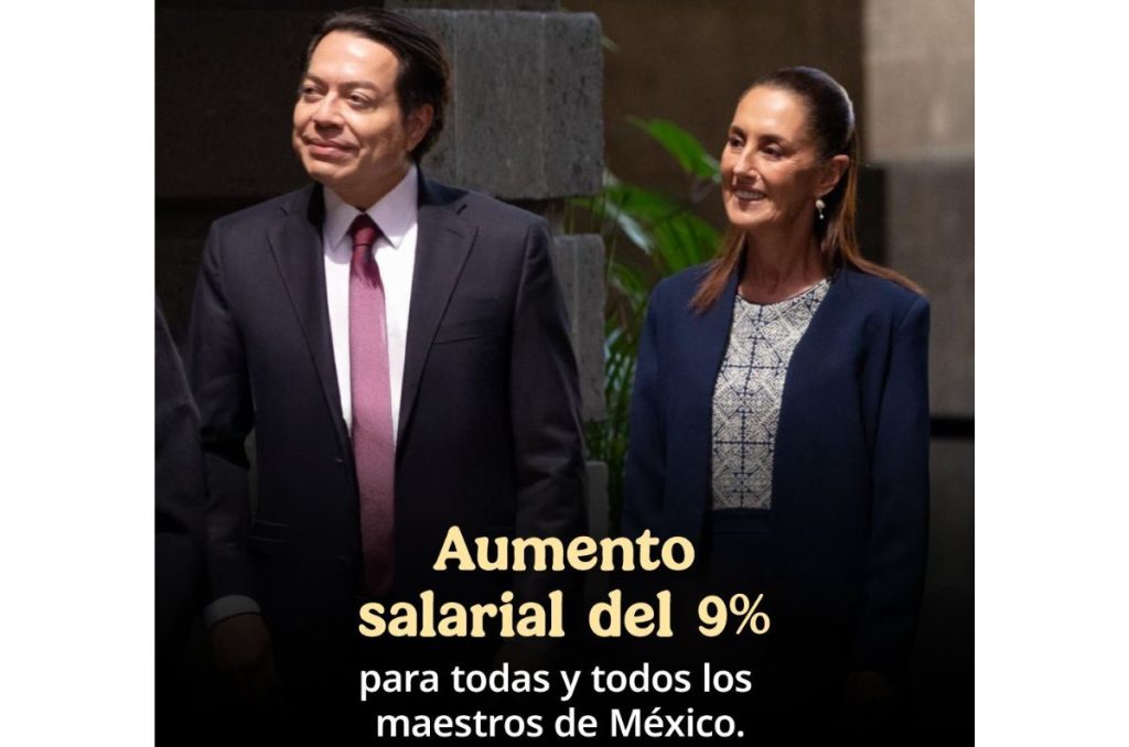 Claudia Sheinbaum anuncia aumento al sueldo de los maestros
