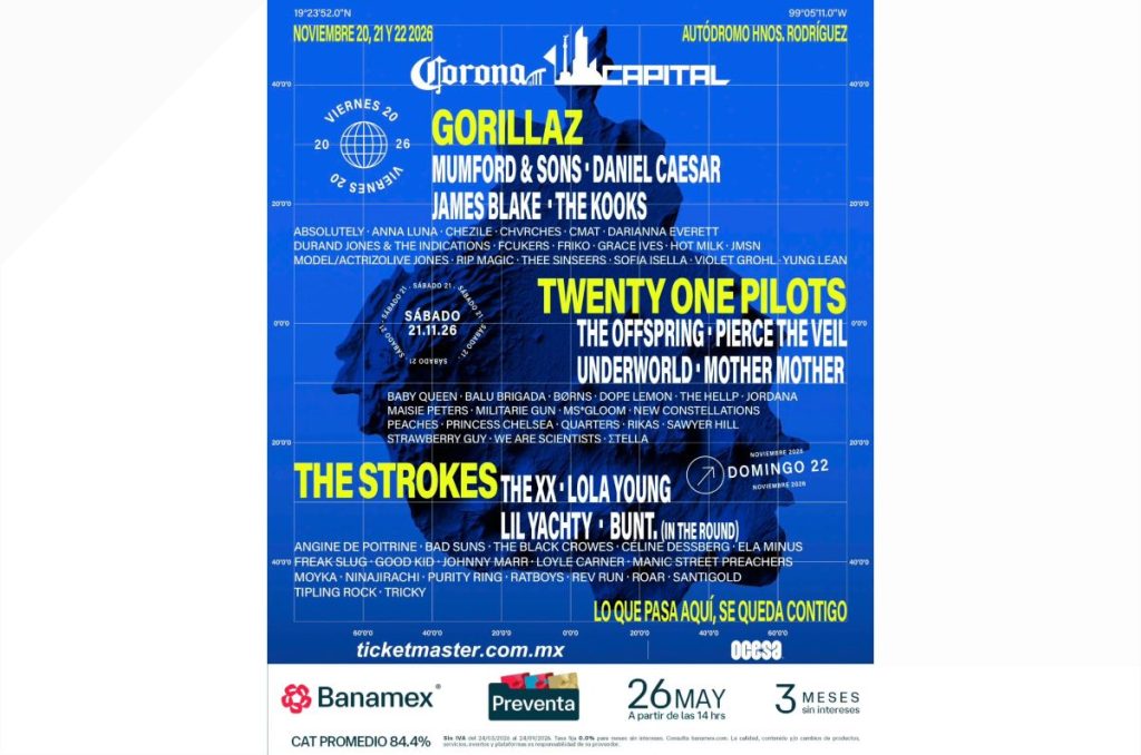 Corona Capital 2026 precios con cargos abonos boletos Ticketmaster cartel festival