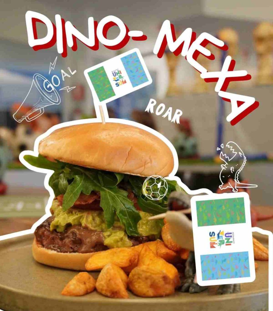 ¡Nuevas Dino-hamburguesas futboleras en Restaurante Universum en CU