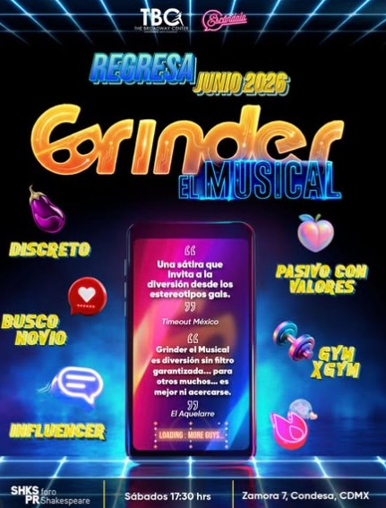“Grinder El Musical”: la comedia LGBT regresa a CDMX con nueva temporada en junio
