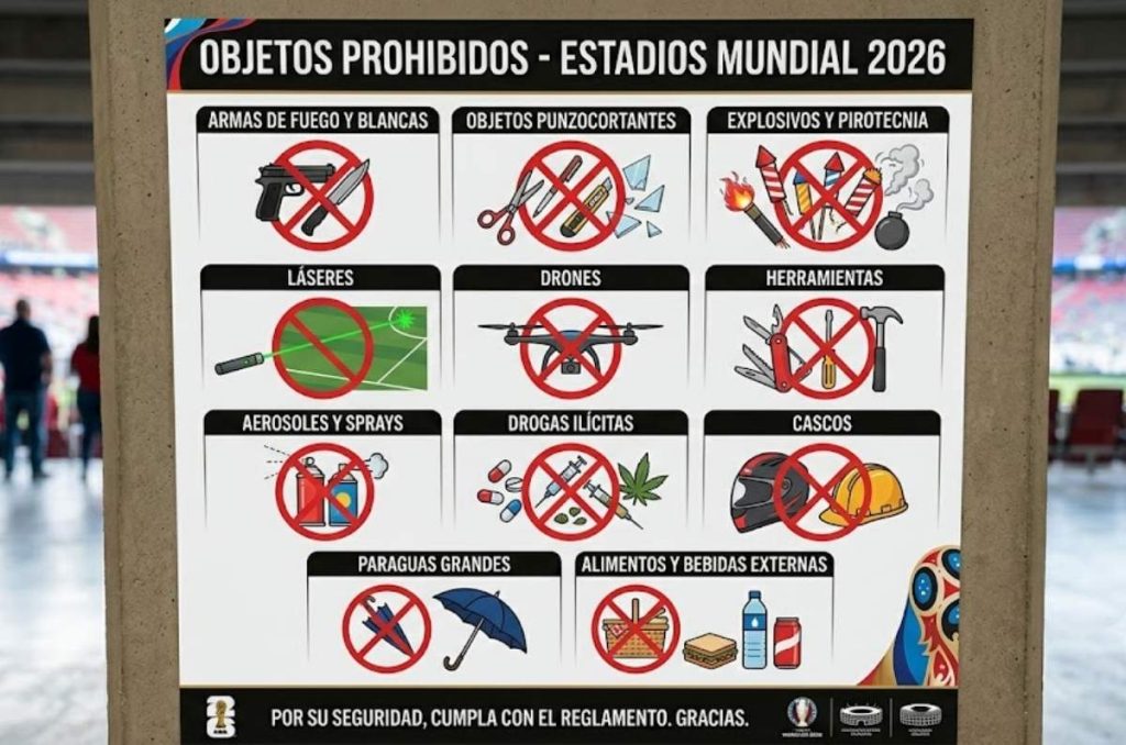 ¡Ojo si vas al Mundial! Revelan lista de objetos prohibidos en los estadios