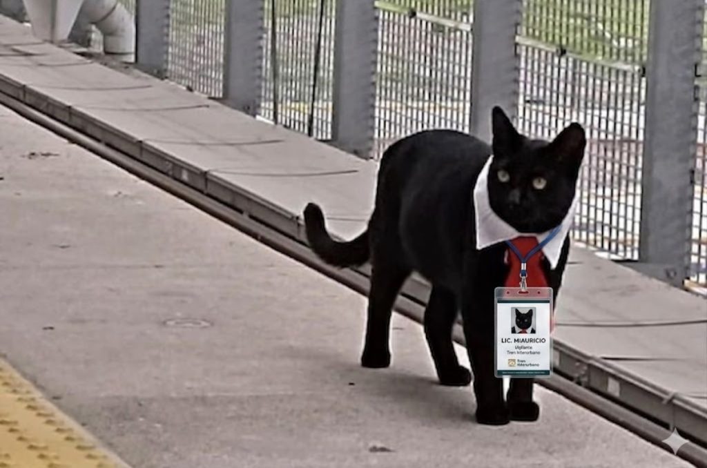 Gatito del Tren Interurbano: conoce la historia viral del “Lic. Miauricio”, el michi elegante de Zinacantepec.
