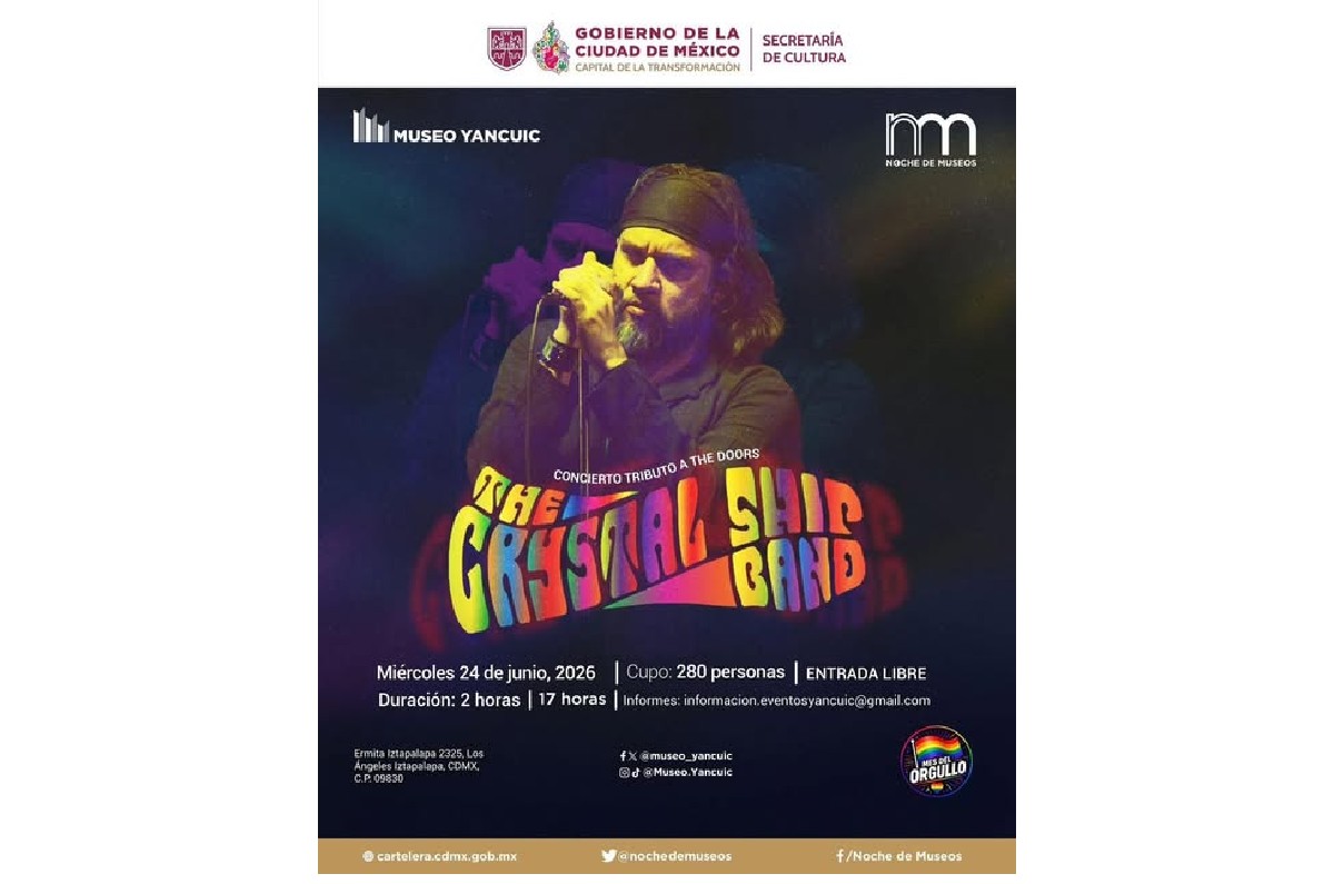 Cartel del concierto tributo a The Doors por la banda The Crystal Ship